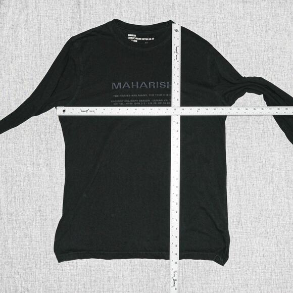 Maharishi Logo Embroidered Long Sleeve T-Shirt in Black Size Large - Picture 7 of 7